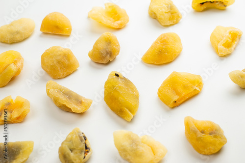 Dried passion fruit isolated on a white background.