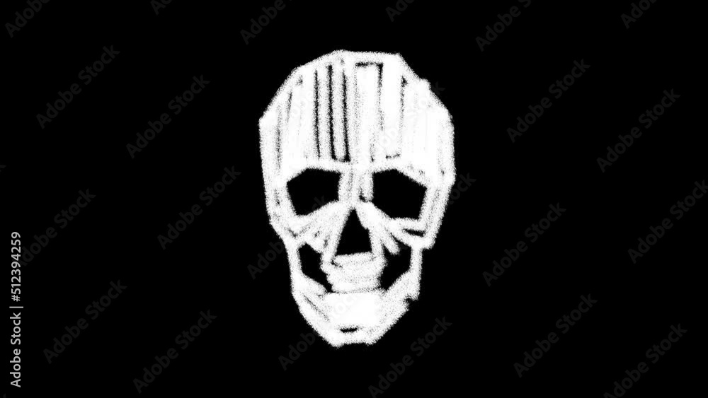 Drawn human skull on a black background. White color. Animated. Fear. Death. Horror. Symbol. Holiday Halloween. mystical look. Casting. Human bones. White chalk. Drawn human skull on a black background. White color. Animated. Fear. Death. Horror. Symbol. Holiday Halloween. mystical look. Casting. Human bones. White chalk.