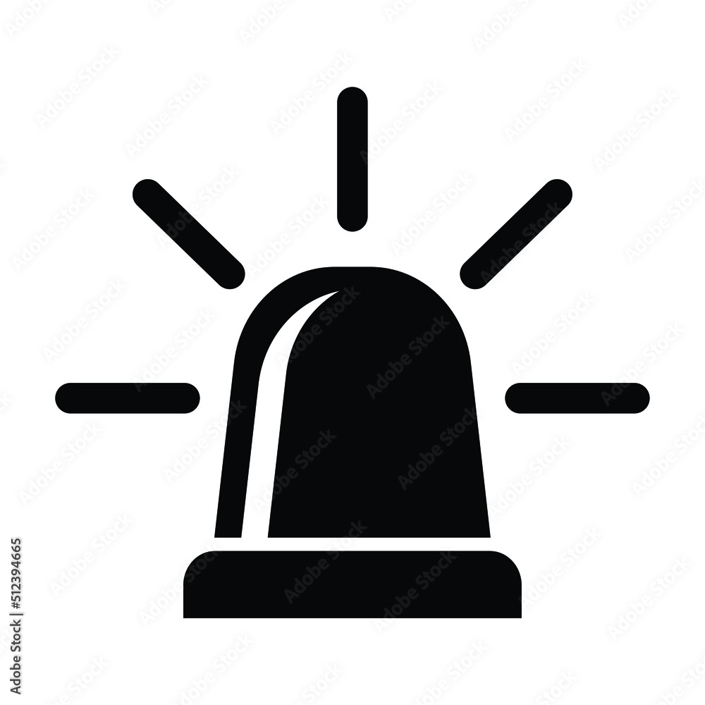 Emergency siren icon in flat style. Business concept for web, marketing, banner, mobile app and graphic design elements. Police alarm vector illustration on white isolated background. Medical alert. Emergency siren icon in flat style. Business concept for web, marketing, banner, mobile app and graphic design elements. Police alarm vector illustration on white isolated background. Medical alert.