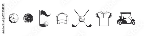 Golf icons set. Golf signs. Golf elements for design. Vector icons