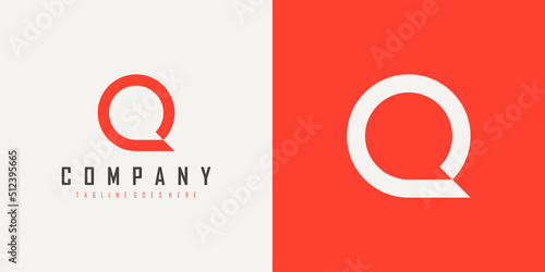 Simple Initial Letter Q Logo isolated on Double Background. Usable for Business and Branding Logos. Flat Vector Logo Design Template Element. photo
