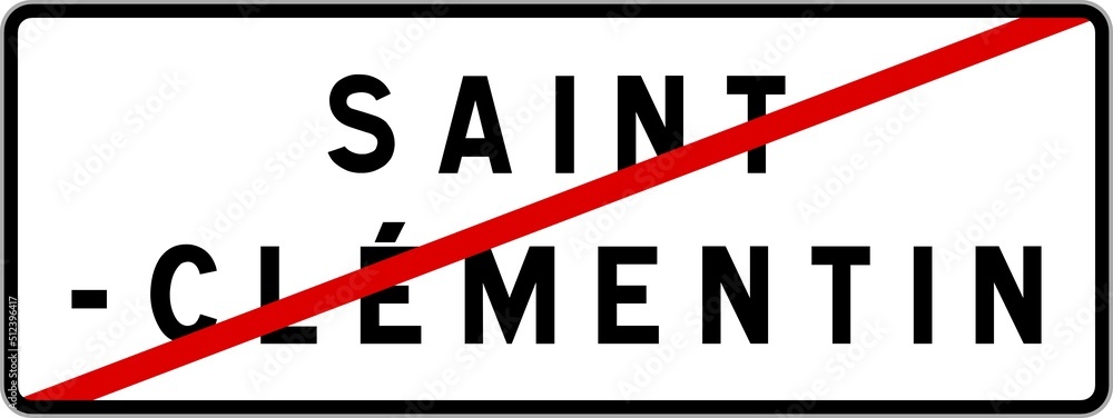 Panneau sortie ville agglomération Saint-Clémentin / Town exit sign Saint-Clémentin Panneau sortie ville agglomération Saint-Clémentin / Town exit sign Saint-Clémentin