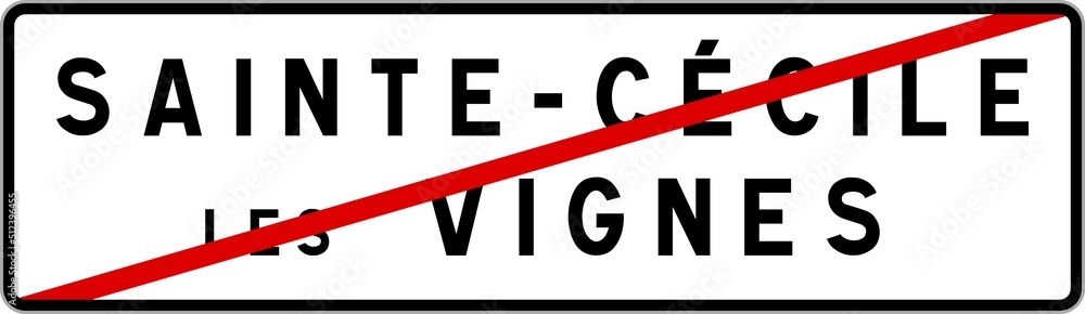 Panneau sortie ville agglomération Sainte-Cécile-les-Vignes / Town exit sign Sainte-Cécile-les-Vignes Panneau sortie ville agglomération Sainte-Cécile-les-Vignes / Town exit sign Sainte-Cécile-les-Vignes