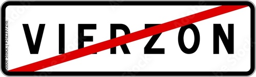 Panneau sortie ville agglomération Vierzon / Town exit sign Vierzon