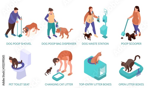 Cleaning Pets Poop Composition Set