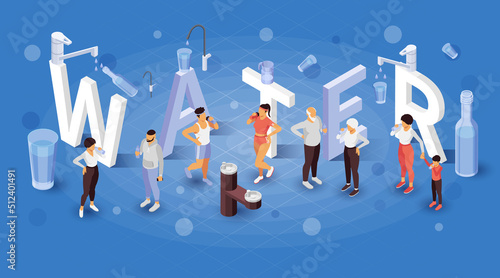 Water Isometric Background