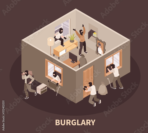Isometric Burglar Scene