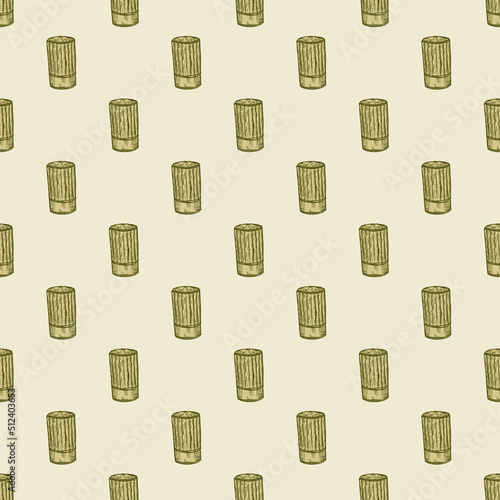 High chef hat sketch seamless pattern. Kitchen traditional element for cook in hand drawn style.