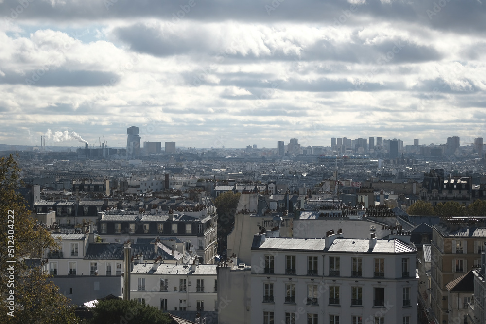 Downtown paris skyline panorama from paris