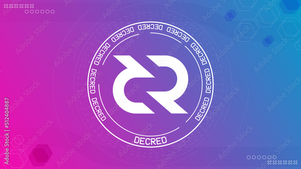 Obraz premium Decred DCR cryptocurrency vector illustration banner.