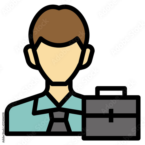 Employer outline filled color Icon