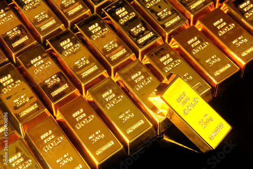 Gold bars on background  Business and Financial concepts.