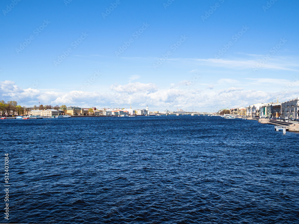 Bolshaya Neva river in Saint Petersburg, Russia