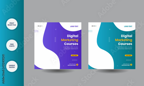 Online learning courses banner social media post