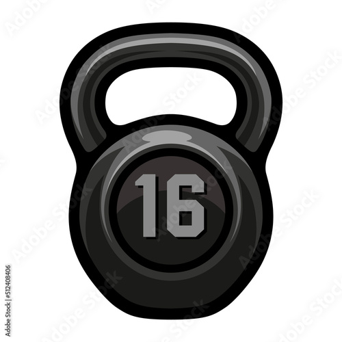 Kettlebell flat icon. Dumbbell, weight. Tool for sports and fitness. Equipment gym symbol.