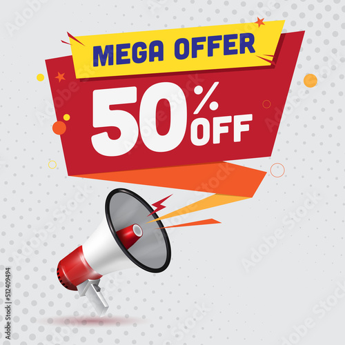 Mega offer callout from megaphone - discount concept