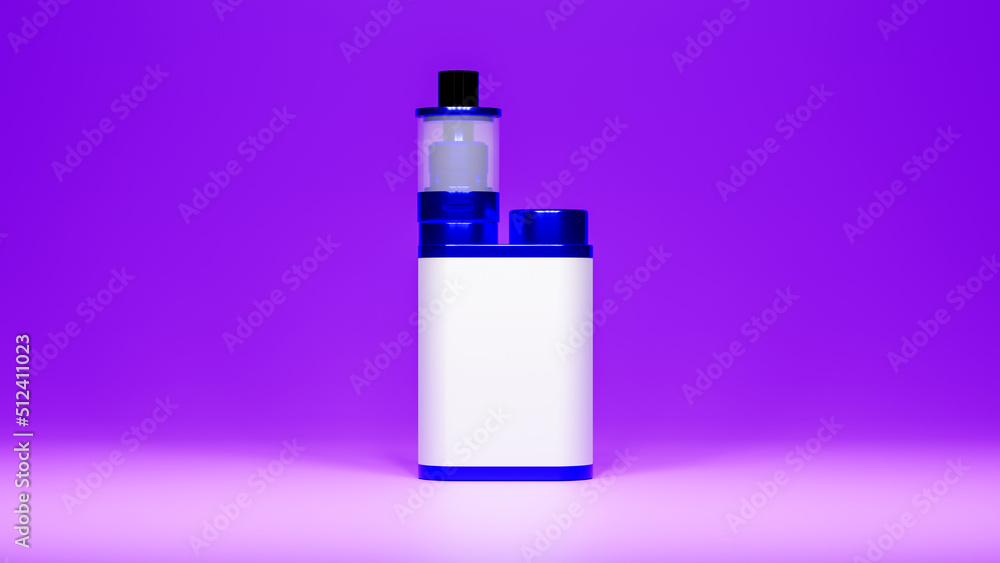 Mockup electronic cigarettes on purple background. 3d rendering Mockup electronic cigarettes on purple background. 3d rendering