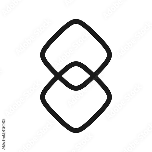 Two Squircle Stroke Rounded Square Icon photo