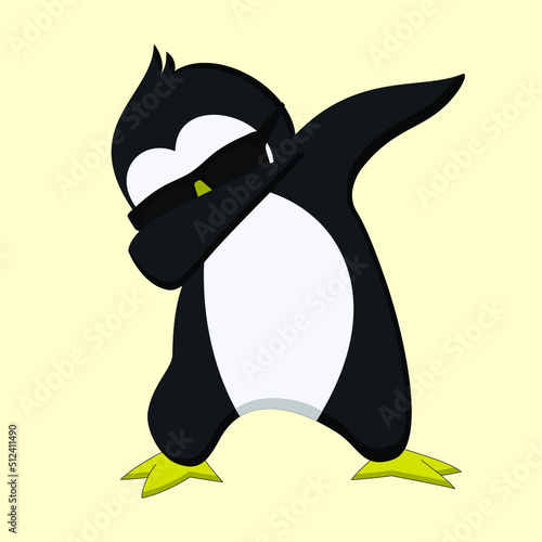 Funny Penguin with Sunglasses dance Dabbing
