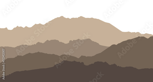 Fototapeta Naklejka Na Ścianę i Meble -  Brown silhouette of mountains