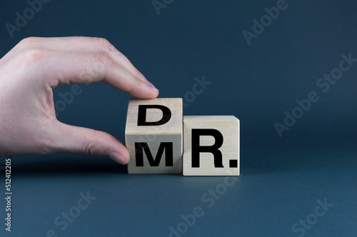 Dr. or Mr. The cubes form the words Dr. or Mr. Mister or Doctor. photo