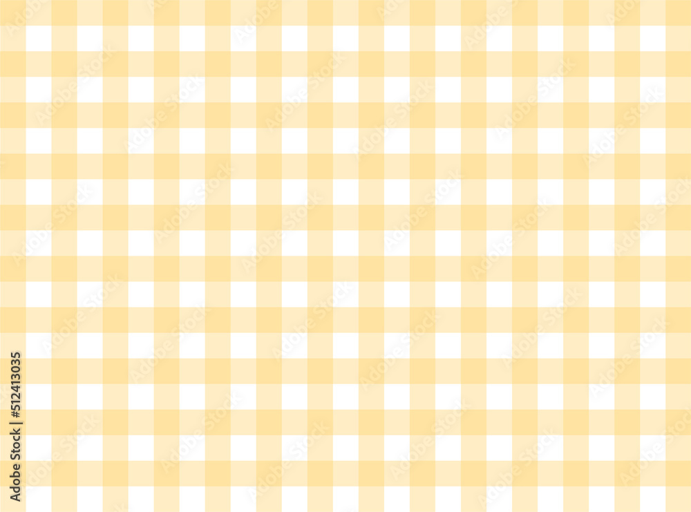 Vetor de Yellow gingham fabric square checkered seamless pattern texture  background vector do Stock