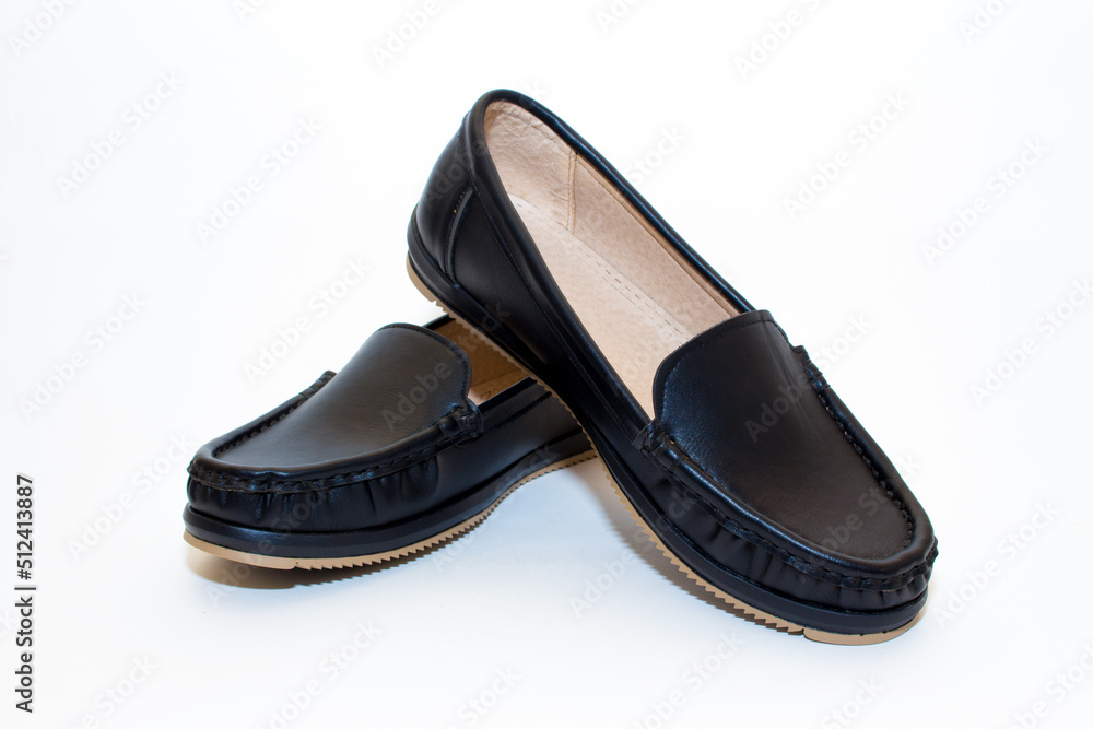 Fototapeta premium women's. Rounded Leather Moccasins