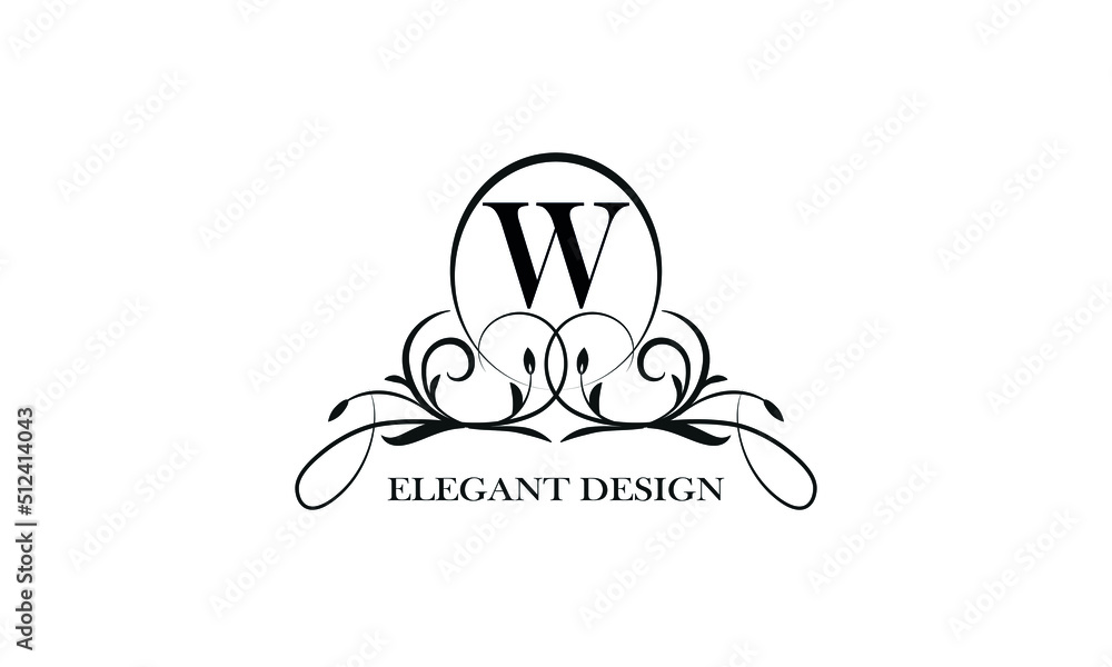 Stylish emblem for exquisite logos and monograms with the letter W in the center. Stylish emblem for exquisite logos and monograms with the letter W in the center.