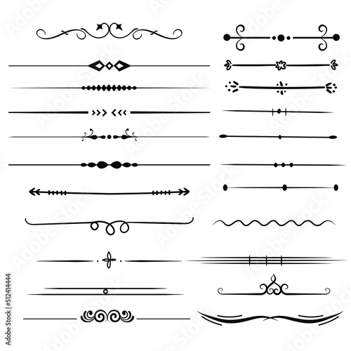 Vector vintage calligraphic design elements. Retro style dividers, underlines, strokes and borders.