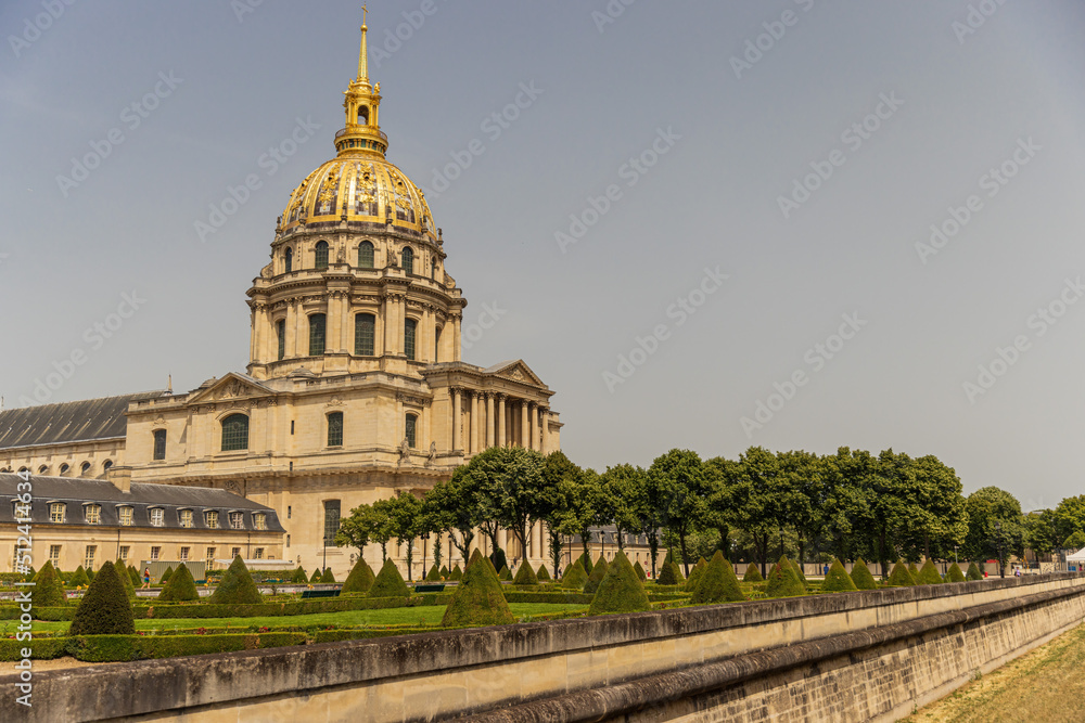 Les Invalides - complex of museums and monuments in Paris, France.