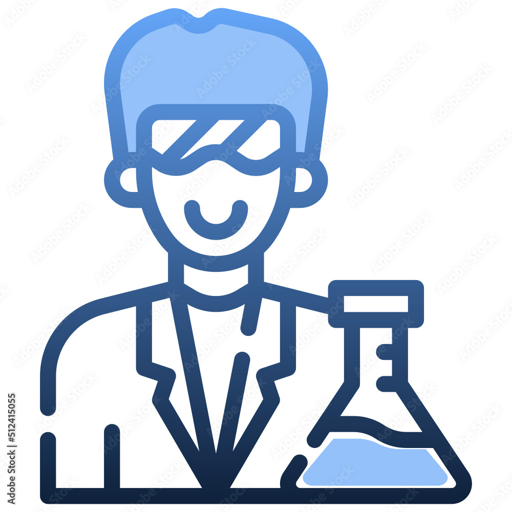 SCIENTIST Gradient icon,linear,outline,graphic,illustration