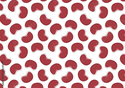 Kidney beans pattern wallpaper. Kidney beans doodle symbol.