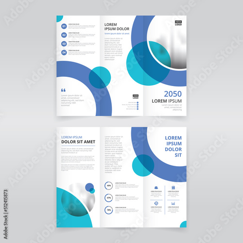 Modern trifold brochure design template, trifold flyer layout, pamphlet, leaflet