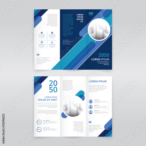 Modern trifold brochure design template, trifold flyer layout, pamphlet, leaflet