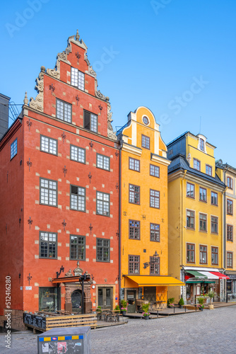 Colorful houses of Grand Square in Stockholm