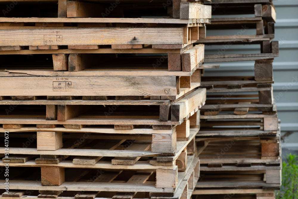 old wooden pallets container transportation