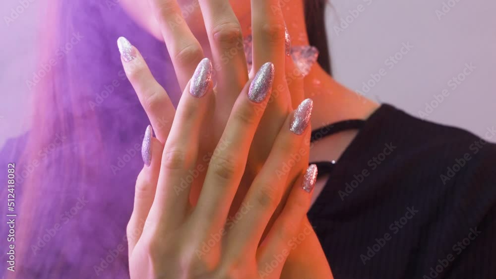 Close-up on women's hands with delicate skin Close-up on women's hands with delicate skin
