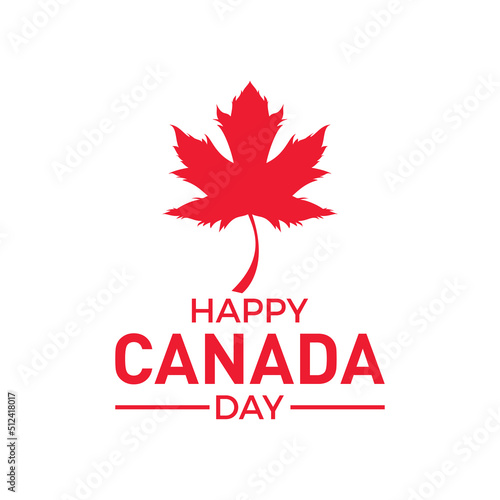 Happy canada day. 1St of july canada day with red maple leaf. Vector typography for greeting card  poster banner with background.