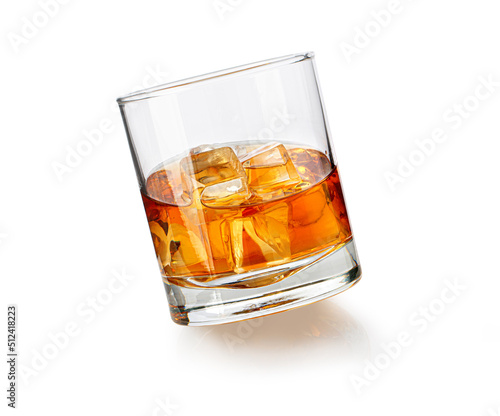 whiskey glass with ice