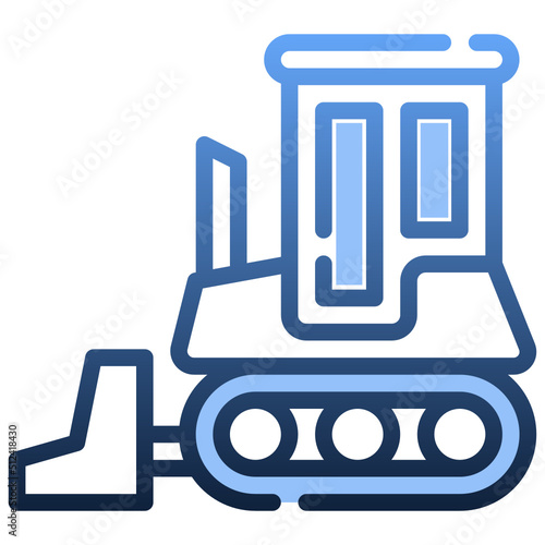 BULLDOZER Gradient icon,linear,outline,graphic,illustration