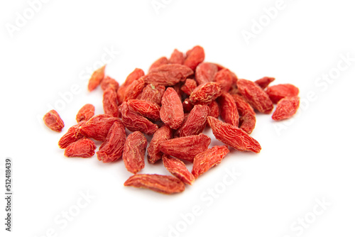 Dried goji berries isolated on white