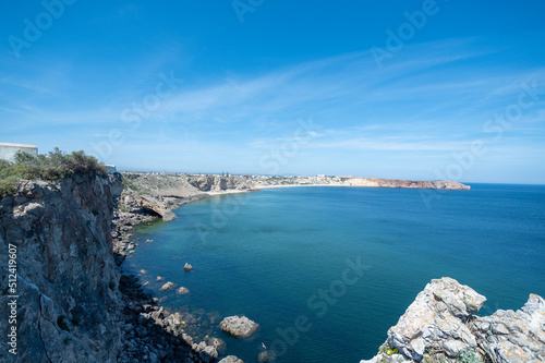 Coast of Sagres in the Algarve from the Sagres Fortress, Portgual