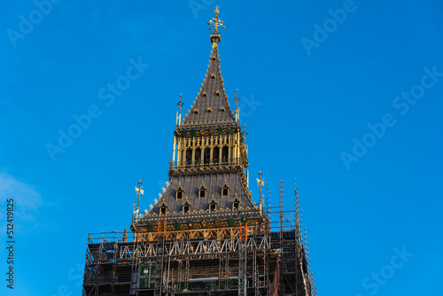 Obraz na płótnie view to the roof of Big Ben under renovation w salonie