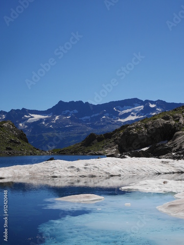 glacier lake and mountains