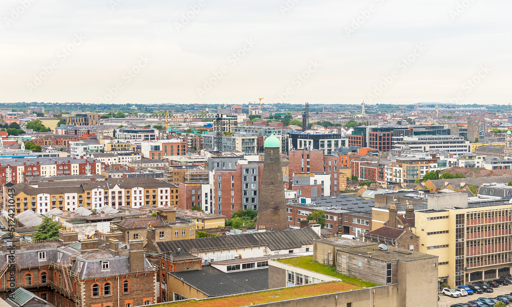 Panoramic skyline city view of Dublin, Ireland