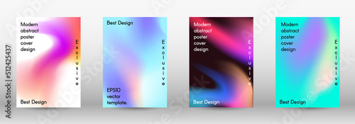 Set for liquid on colorful background.  Bright mesh blurred pattern in pink, blue, green tones.  Cover, poster, wallpaper. Colorful abstract texture. Poster design template.