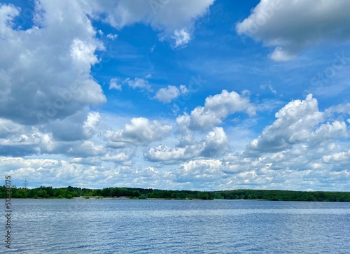 Coast of the Klyazmensky reservoir on a summer day