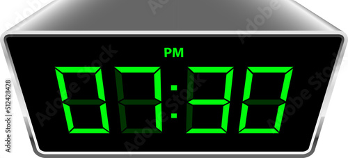 Digital clock clipart design illustration