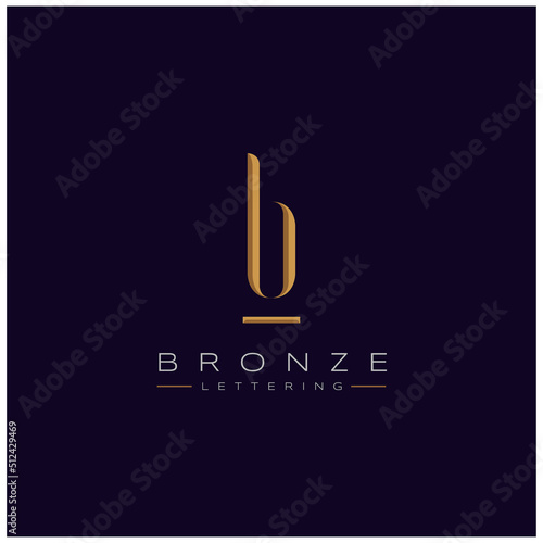 Classic Premium Luxury Initial Letter B with royal golden vintage style logo design