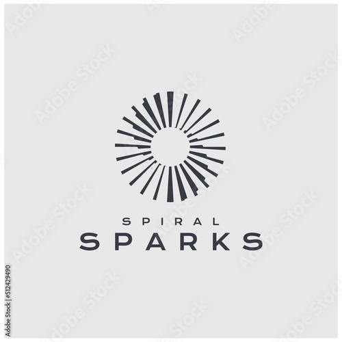 Initial Letter S with Sparks Rotation Sparkle logo design